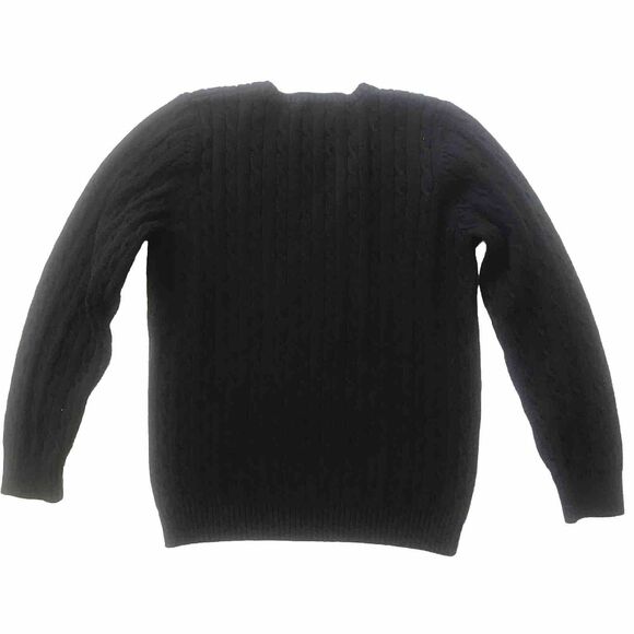 VTG Y2k Eddie Bauer Women L V-Neck L/S Heavy Cotton Cable Knit Sweater Fisherman - Picture 4 of 10